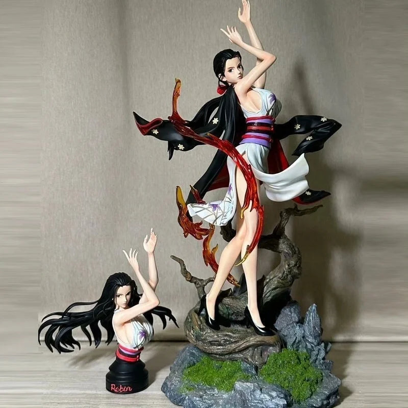 New 36.5cm One Piece Devil Child Nico Robin Double Shaped Pvc Desktop Ornament Large Gk Figure Model Ornament Carving Gift