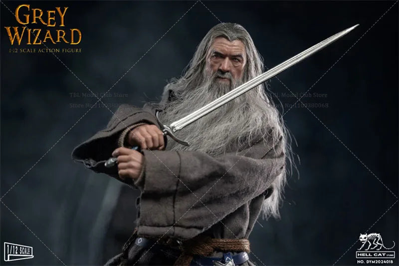 In Stock DYM202401 1/12 Scale Collectible Grey Robe Wizard 6-inch Male Soldier Action Figure Model Toy for Hobby Gifts