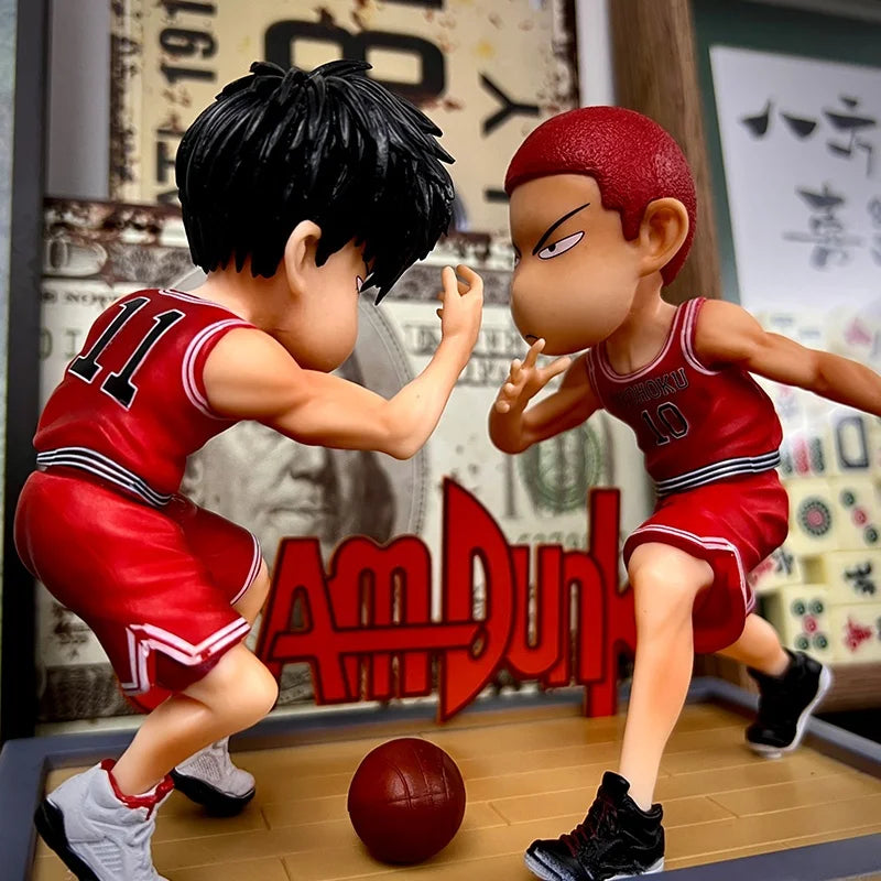 Action Figure Anime Sakuragi Hanamichi Rukawa Kaede Gk Century High Five Q Version Pvc Model Collection Boys Toys Gif