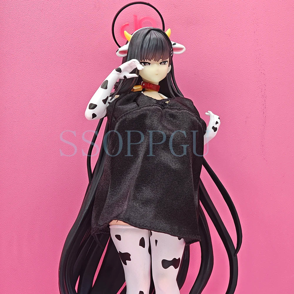 Blue Archive Figure Tsukatsuki Rio Cow Print Anime Sexy Girl PVC Action Figure Toy Game Statue Adults Collection Model Doll Gift