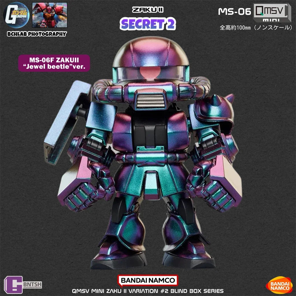 In Stock Bandai QMSV Mini Zaku Second Generation Gundam Blind Box Model Movable Figure Ornament Gift