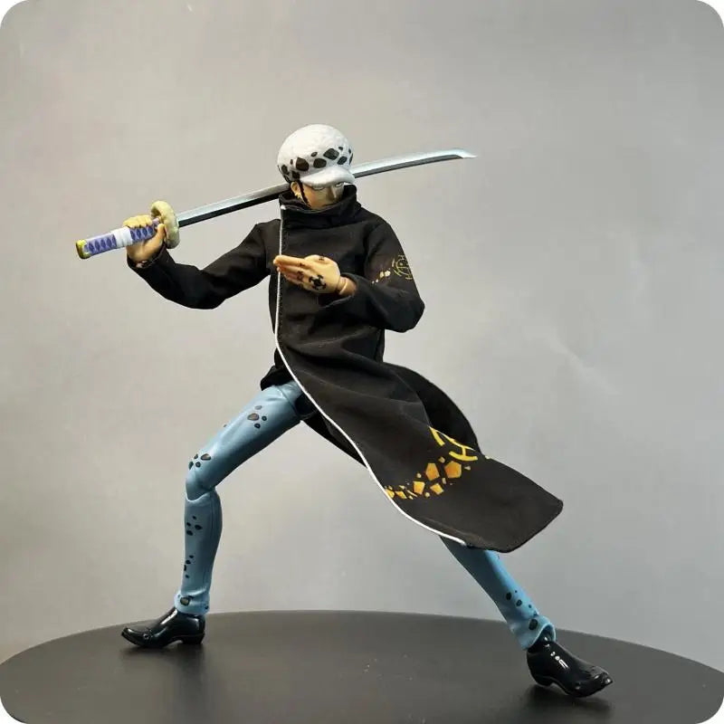 One Piece Shf Series Anime Trafalgar D Water Law Handmade Clothes Windbreaker Is Suitable for 1/12 Size Movable Humanoid Toy