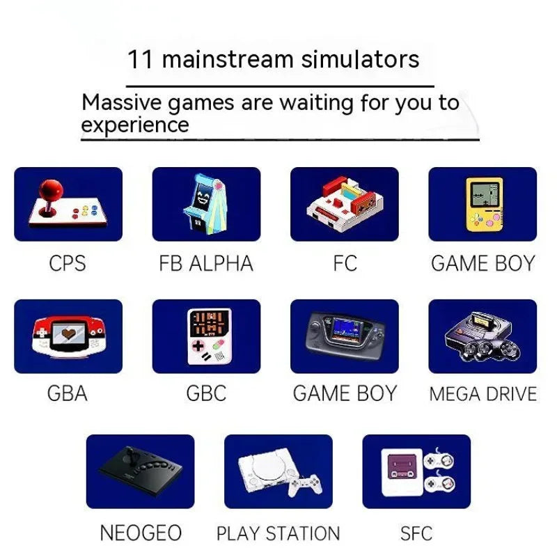 Powkiddy A13 Retro Game Arcade 10 Inch Hd Screen 30000 Game Machine Folding Flip Rk3128 Chip Cpu Simulator Detachable Joystick
