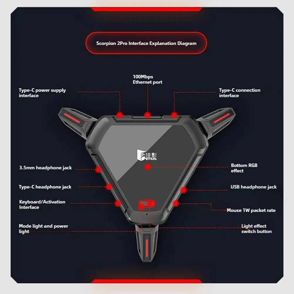 For GAMWING Scorpion Demon 2Pro Keyboard Mouse Converter 2000+Hz Mouse Package Speed Mobile Game PUBG Throne Peripheral Artifact