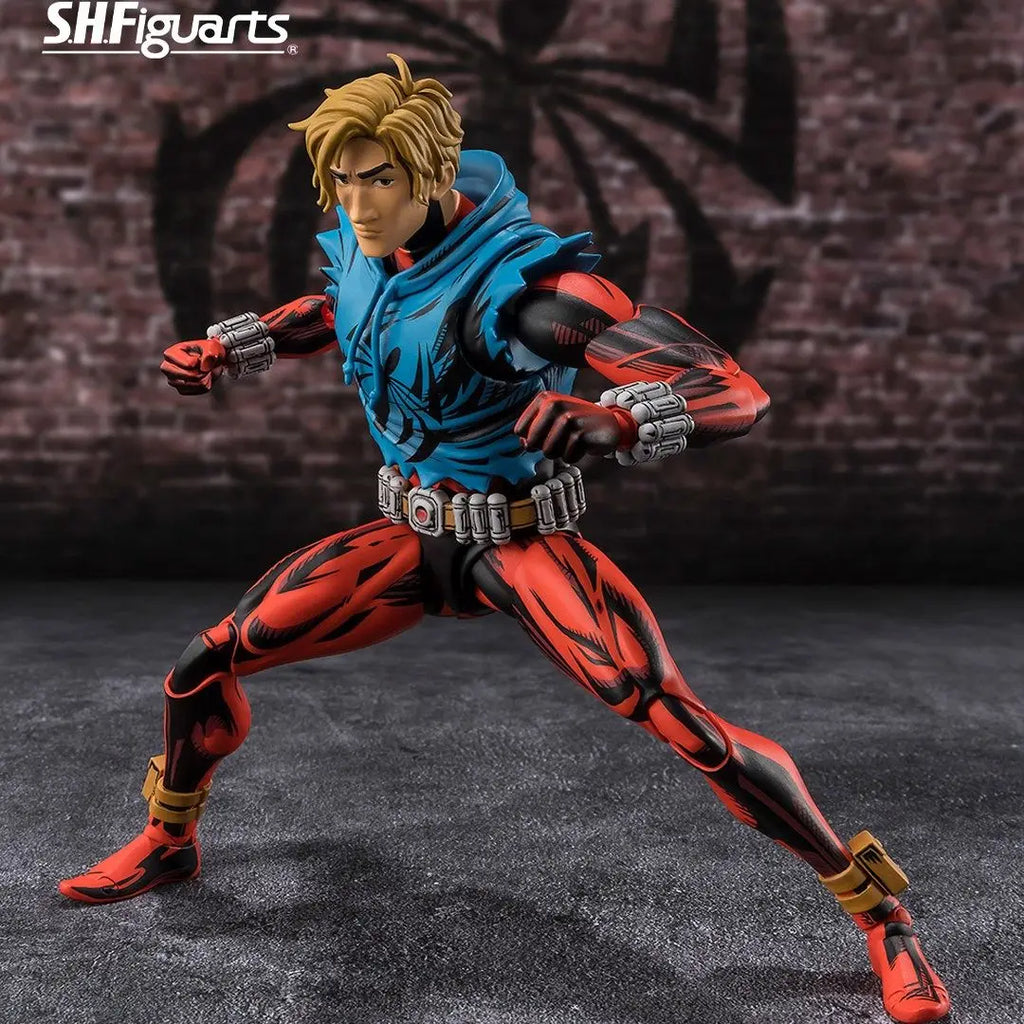 In Stock Original Bandai Shf Scarlet Spider Action Figure Spider Man Across The Spider Verse Articulated Collectible Model Toys