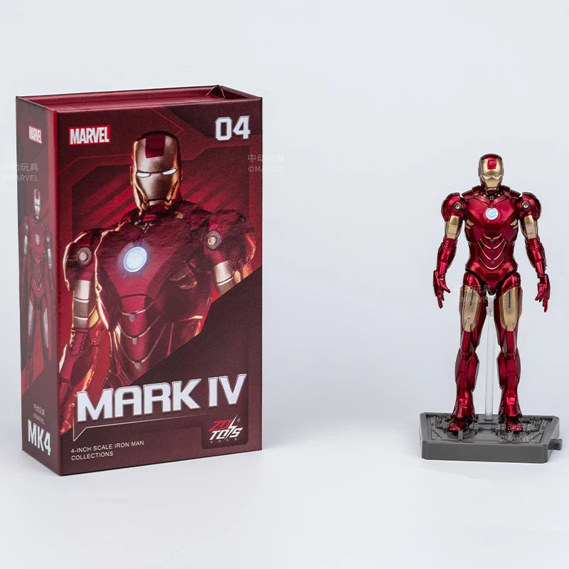 7Pcs/Set ZD Original Iron Man GNAKU Set 1/20 4inches Action Figures Marvel legends MK1 MK2 MK3 MK4 MK5 MK6 MK7 Model Doll Toy