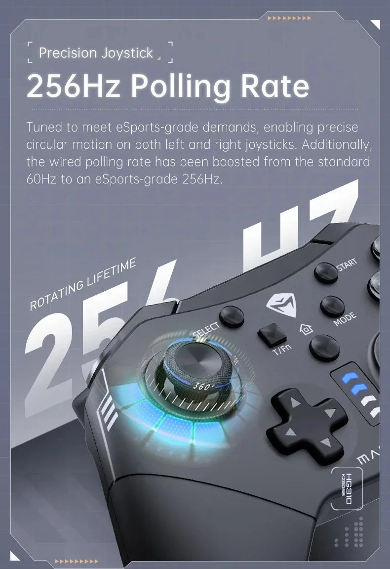 G3S Gamepads wired game controller linear effect joystick RGB 8-channel mechanical tactile D-pad suitable for PC Android gift