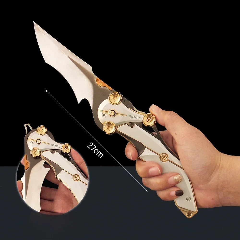 Delta Action 27 cm/10,63 Zoll Klappversion Mitfühlendes Klapp-Katana-Messer Spielperipheriegeräte Metall Cosplay Ornamente Jungenspielzeug