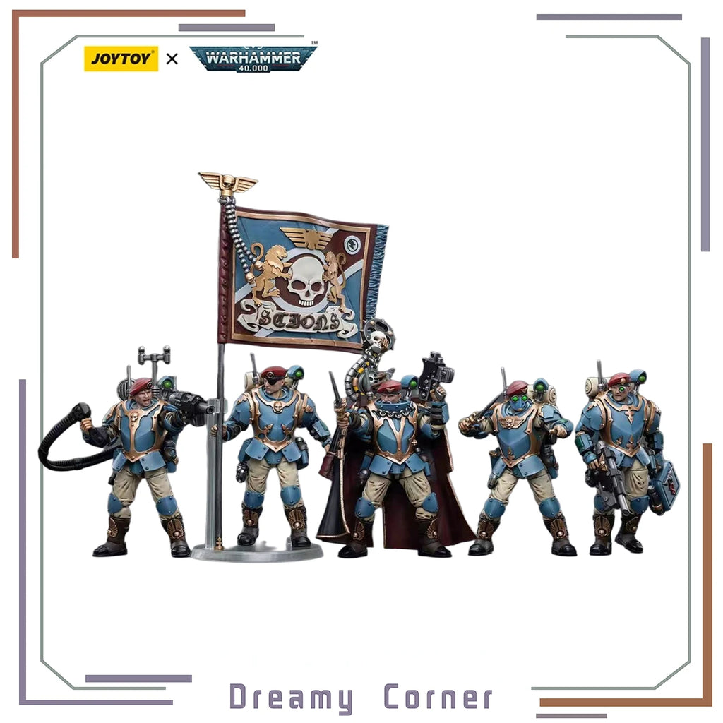 【In Stock】JOYTOY Warhammer 40K Astra Militarum Tempestus Scions Command Squad 55th Kappic Eagles 5PCS 1/18 Anime Figure