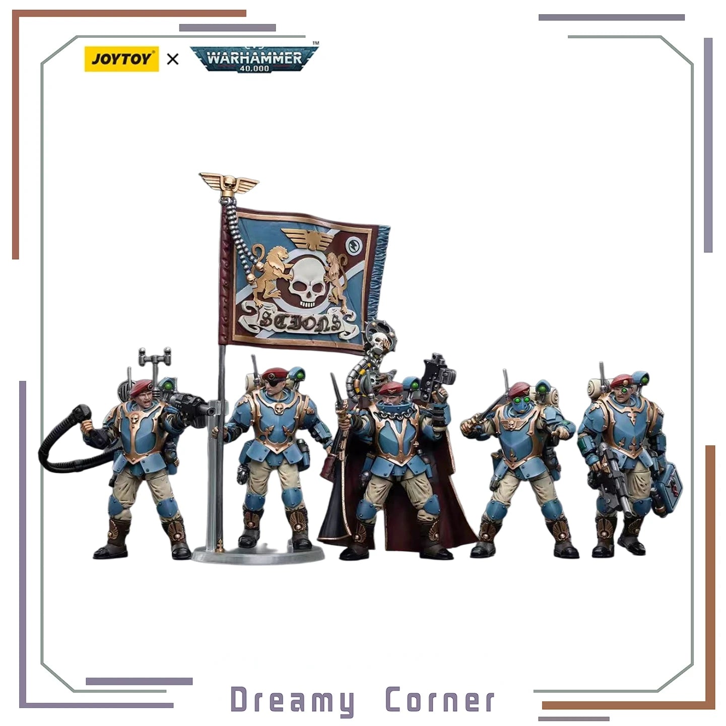 【In Stock】JOYTOY Warhammer 40K Astra Militarum Tempestus Scions Command Squad 55th Kappic Eagles 5PCS 1/18 Anime Figure