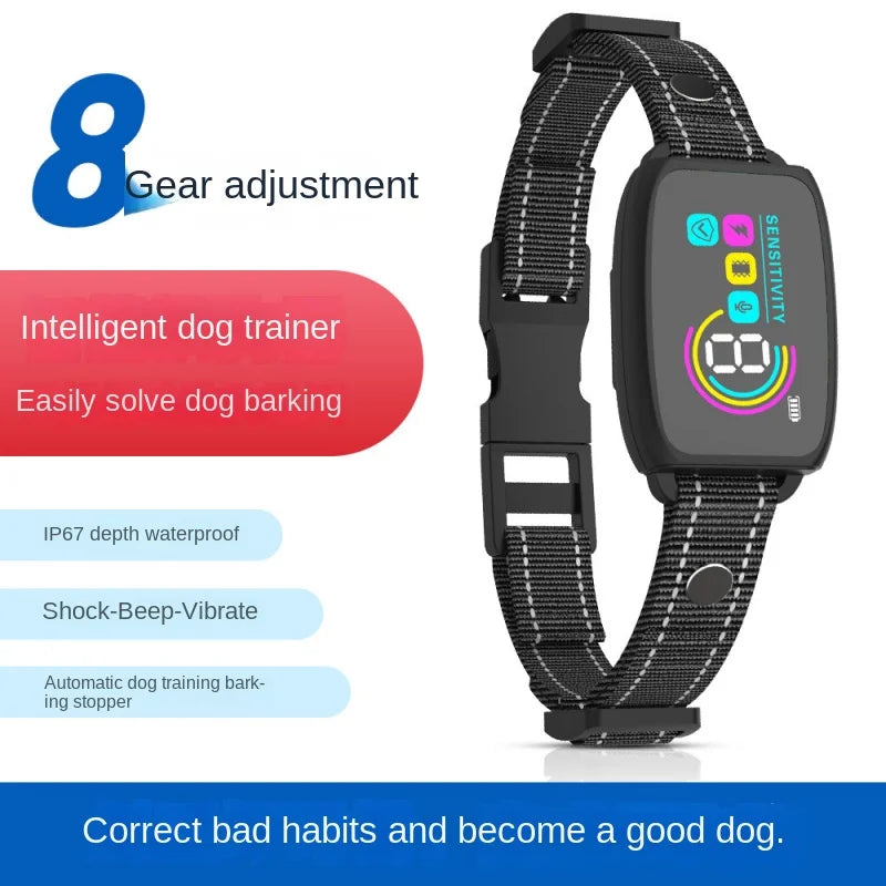 Dog Collar Intelligent Anti Barking Automatic Stop Device Dog Training Electric Anti Disturbance Stop Barking Waterproof
