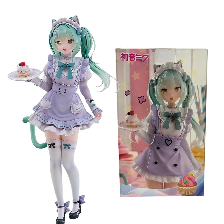 In Stock Kawaii Piapro Hatsune Miku 1/7 Scale Figure F:NEX Cat Ear Maid Anime PVC Collectible Model Ornament