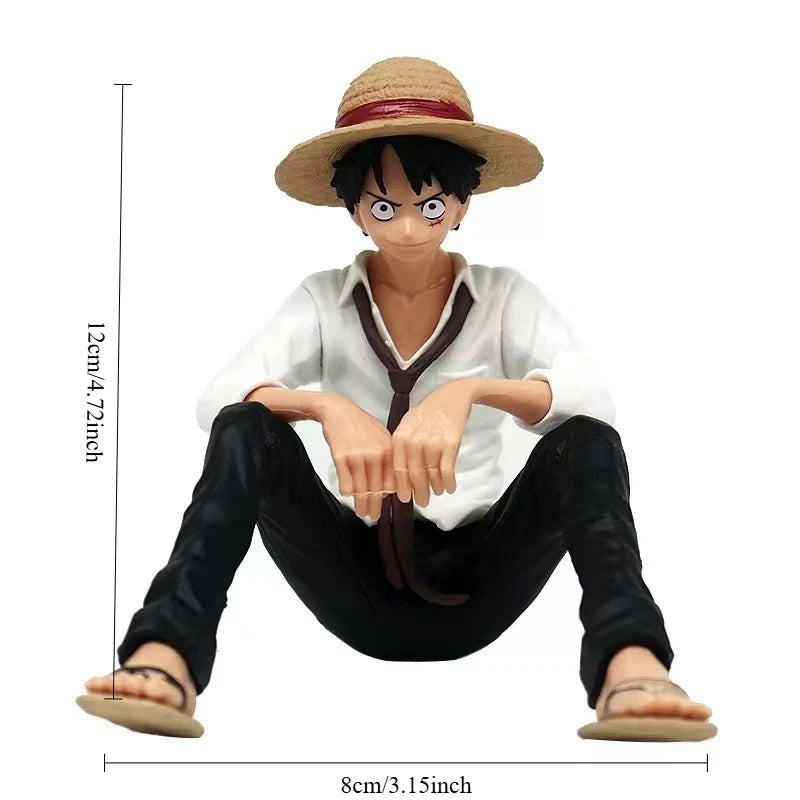 12cm One Piece Anime Figure Luffy Sitting Position Action Figure PVC Model Collection Statue Figurine Doll Toy For Birthday Gift