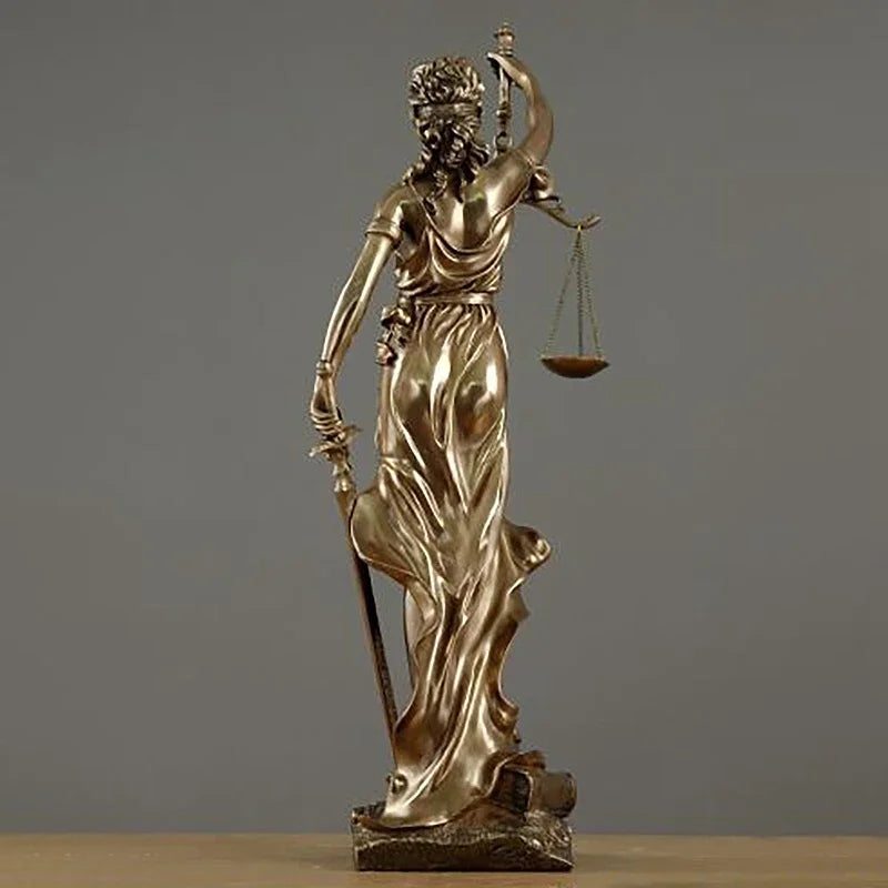 Neu 1 Stücke Gerechtigkeit Fair Themis Statuen Justitia Göttin Skulptur Harz Handwerk Heimdekoration Kunst Desktop Weinschrank Display