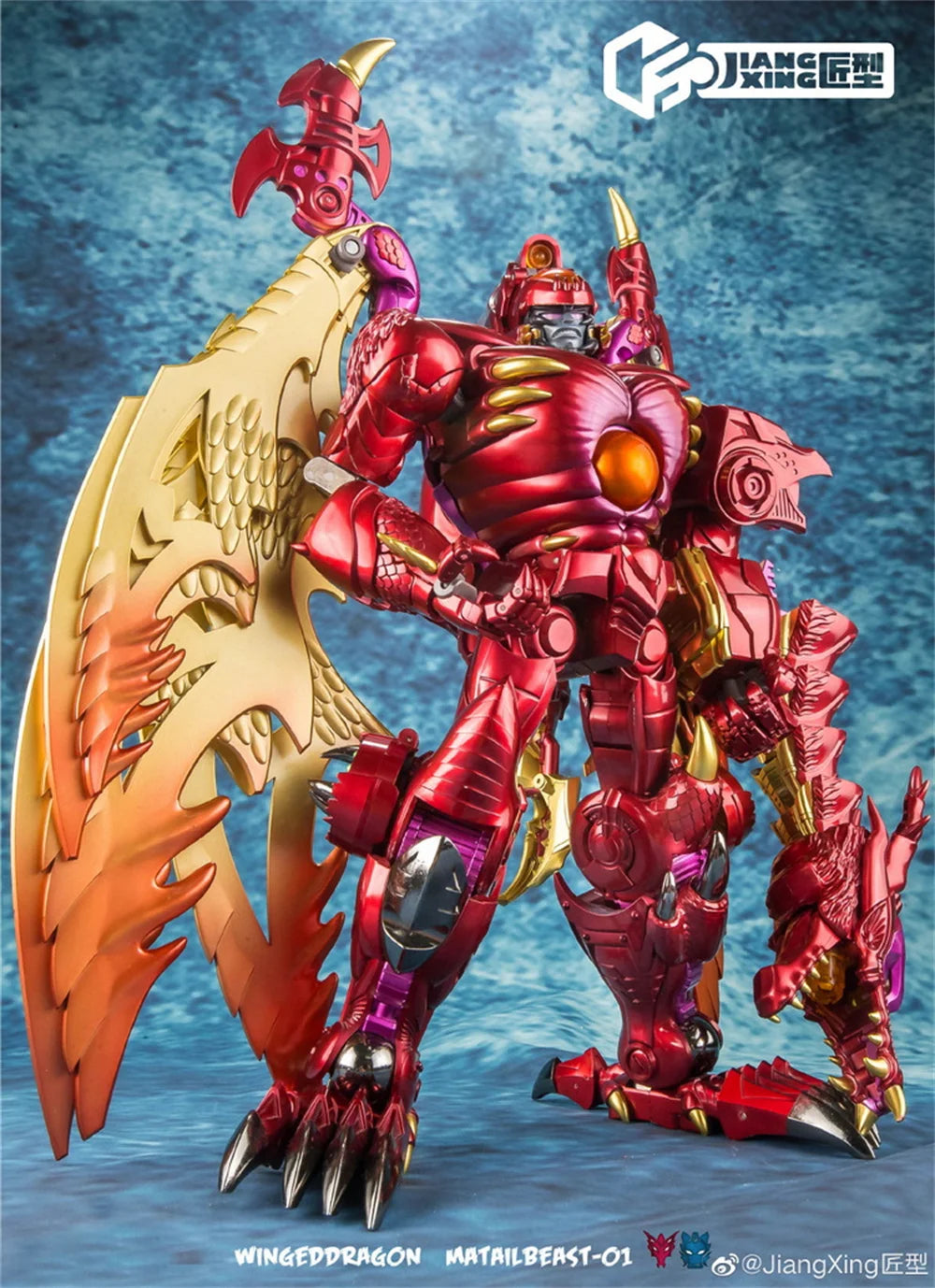 JiangXing   Robot JX-MB-01 ColdDragon MataiBeast-01B BW Winged Red Blue Dragon The Second Batch Action Figure