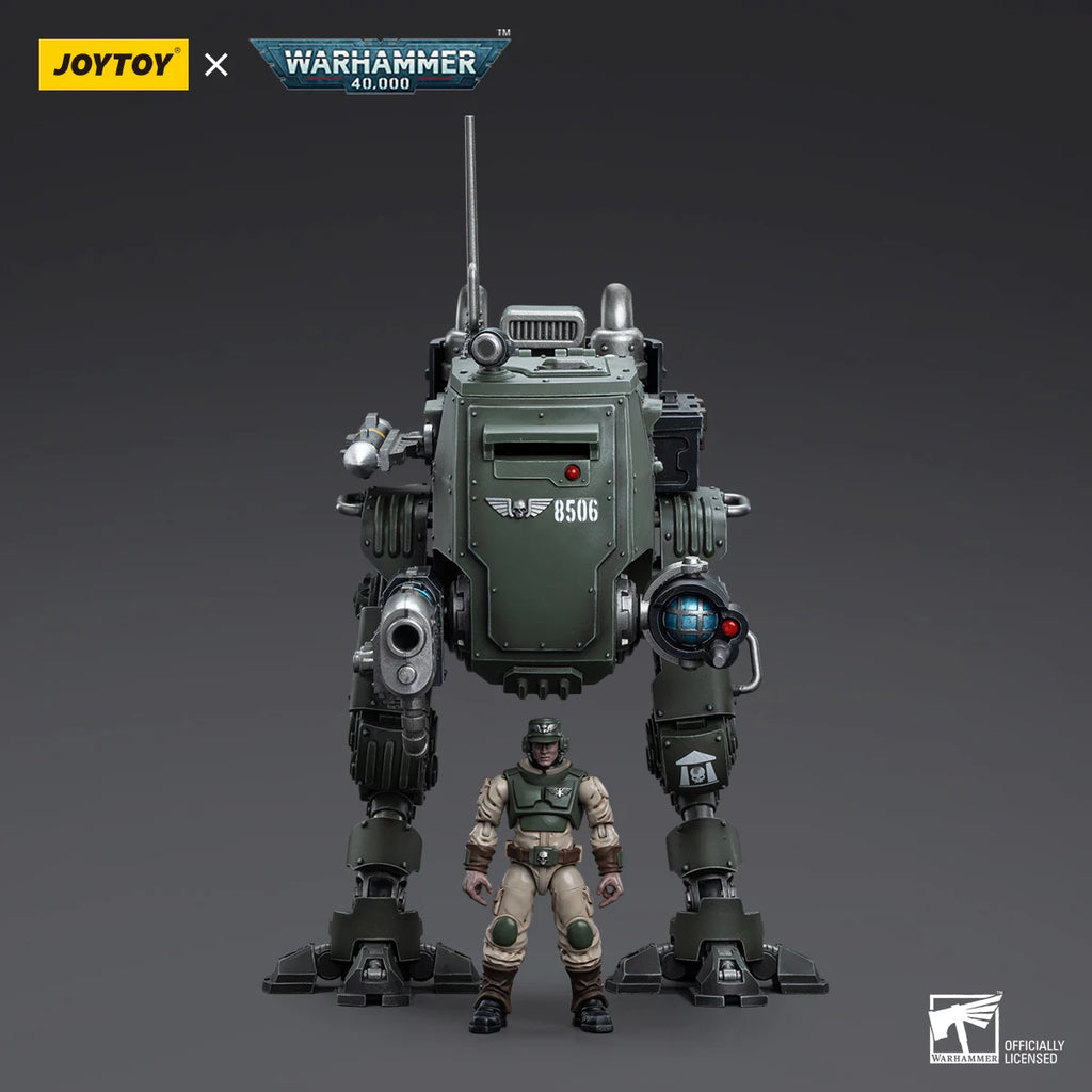 [IN-STOCK] JOYTOY Warhammer 40k 1/18 Action Figure Astra Militarum Cadian Armoured Sentinel Anime Military Model