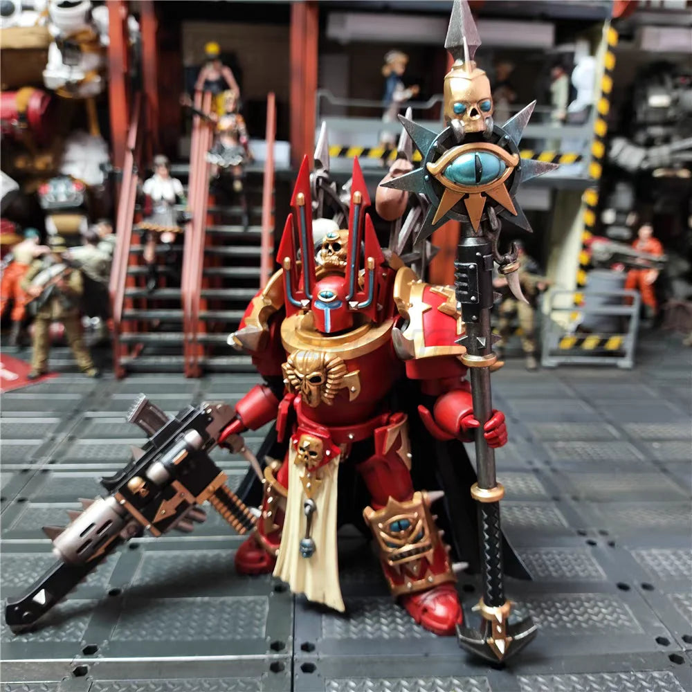 【MT】JOYTOY 1/18 Action Figure Warhammer 40K Chaos Crimson Slaughter Sorcerer Lord in Terminator Armour Anime Game Model