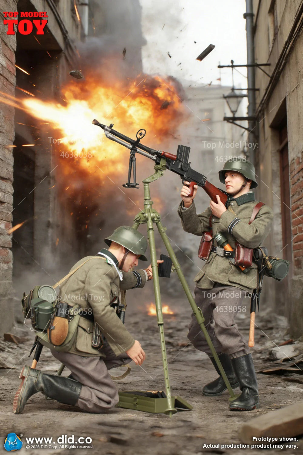 DID D80191 D80192 1/6 WWII German Commander Machine Gunner Set Model 12'' Male Soldier Action Figure Body Dolls for Collect Toy