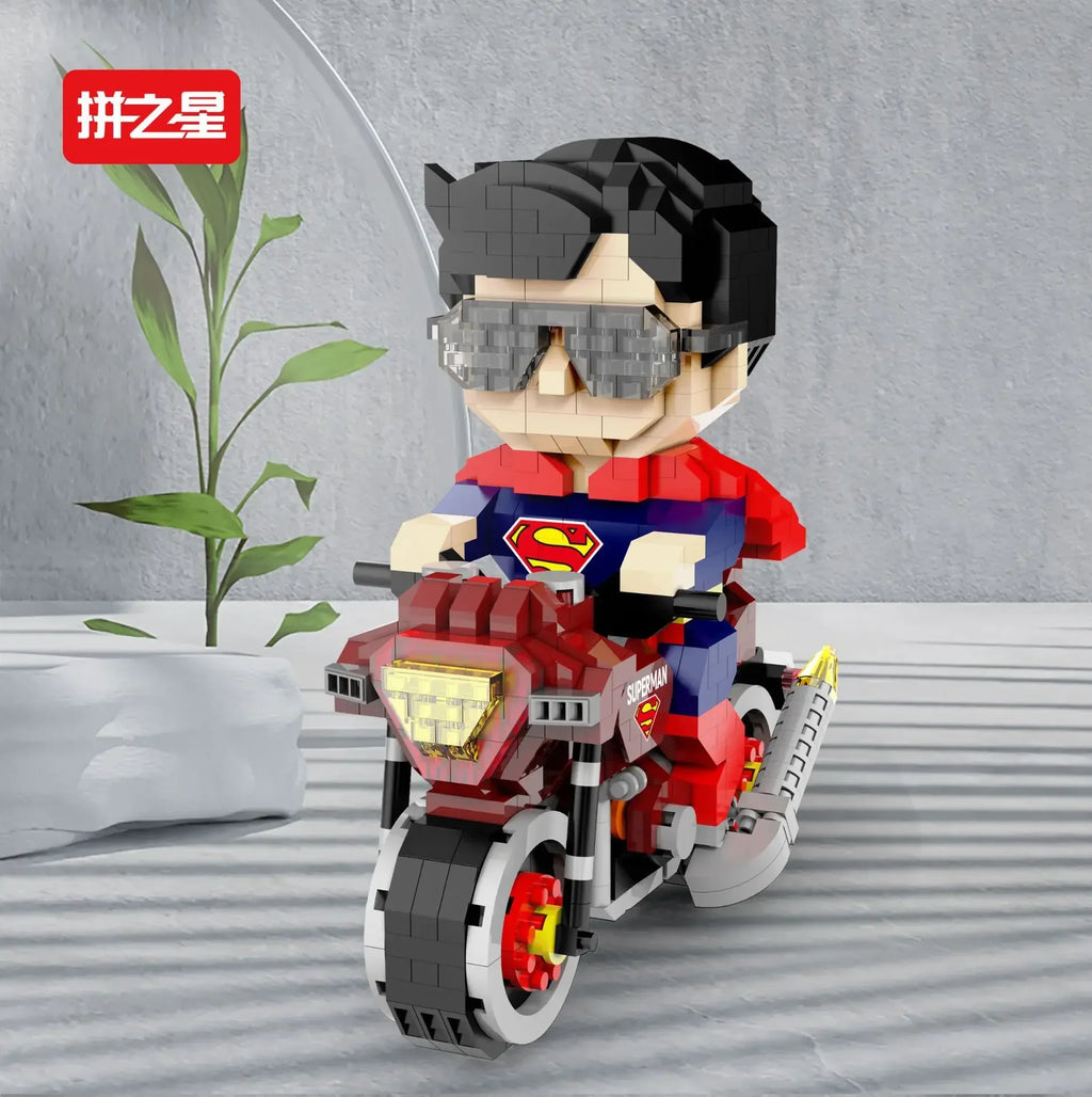 Batman Micro Building Blocks Figure DC Superman Motorcycle Super Heroes 3D Puzzle Model Movie Mini Bricks Toys For Kids Gifts