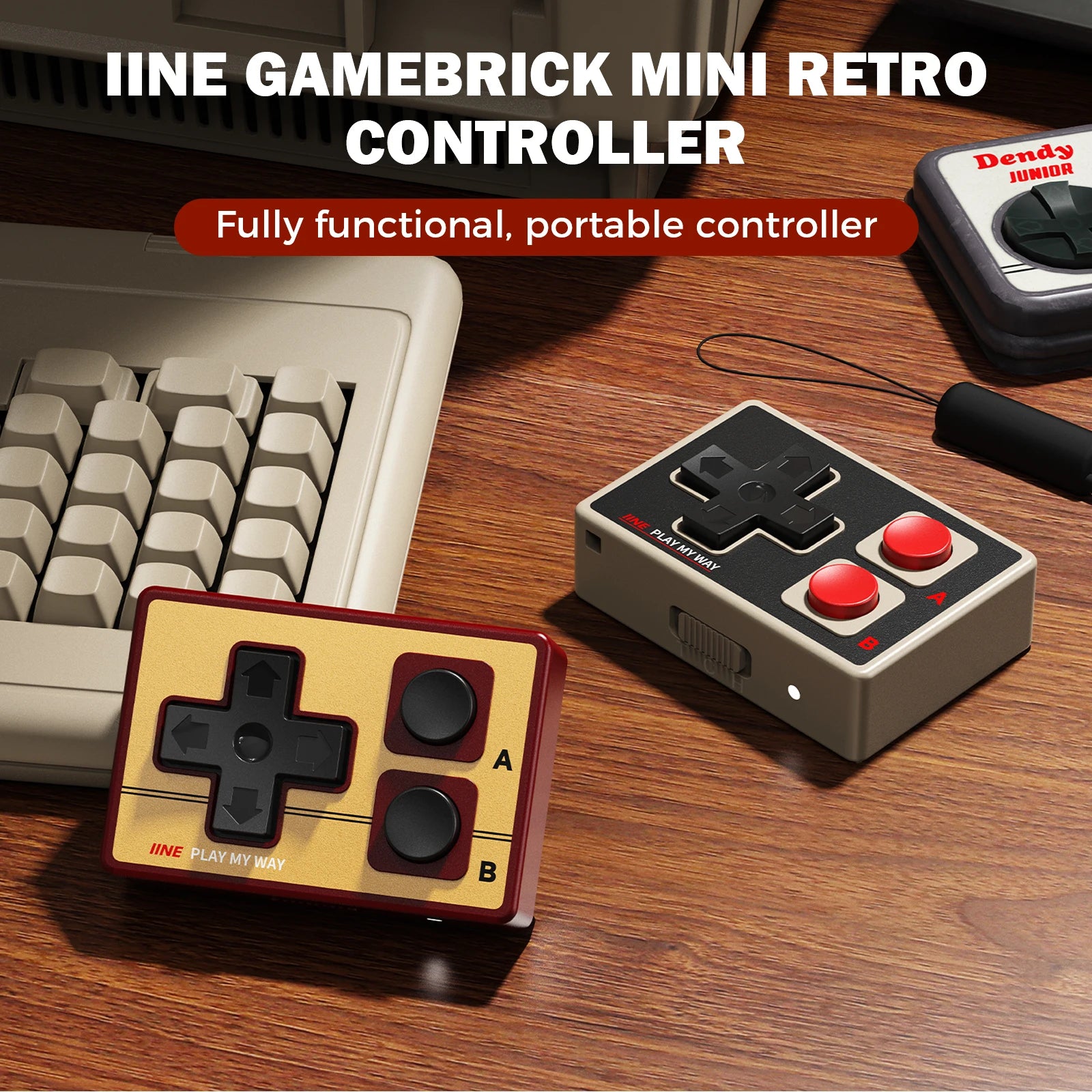 Mini Retro Controller/Portable controller/10-hour long battery life/Multi-platform compatibility/Supports mouse a