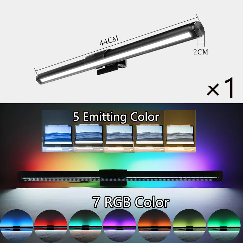 LED Monitor Light Bars Computer Lamps Screen Hanging Light Stepless Dimming PC Monitor Lamp for Gaming Office Study Bedroom