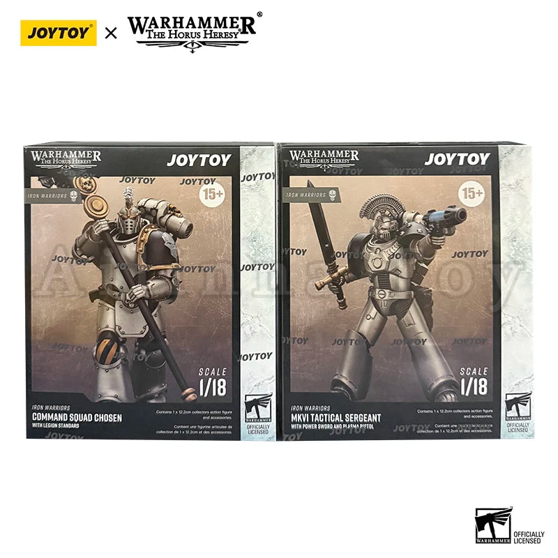 [Pre-Order]JOYTOY 1/18 Action Figure The Horus Iron Warriors MKVI Tactical Sergeant Command Squad Chosen with Legion Standard