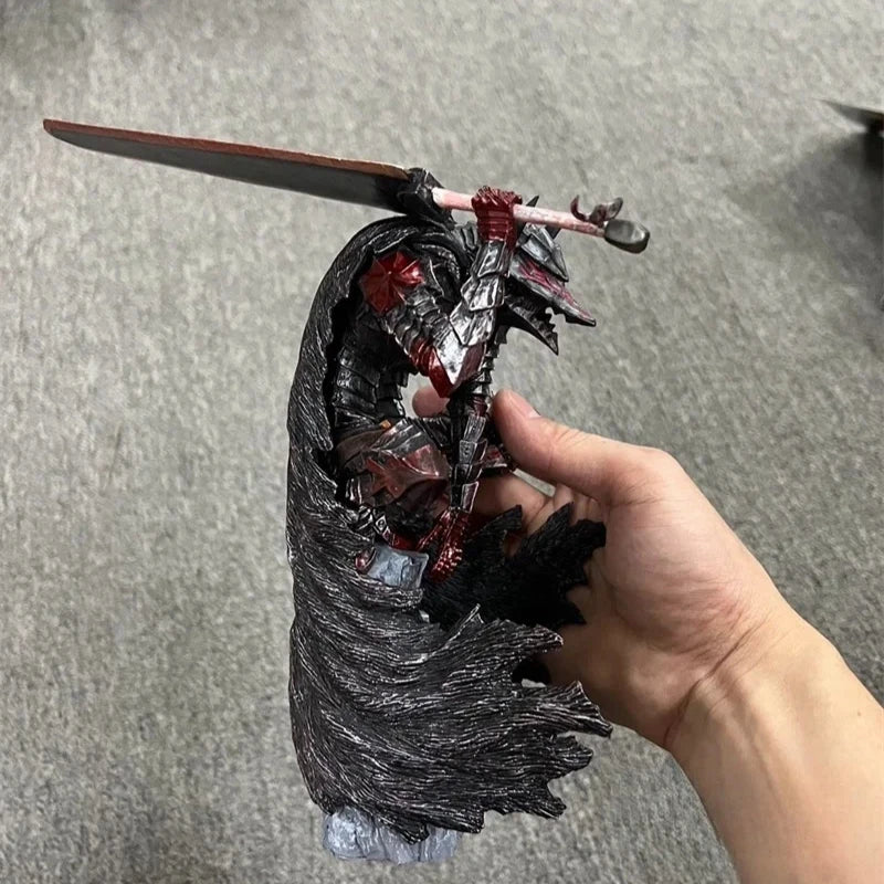 25cm Anime Berserk Guts Action Figure Armor Black Swordsman Figurine Desktop Model Ornaments Collection Birthday Gifts