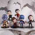 6pcs/set Marvel Avengers Black Panther Thanos Ironman Spiderman Captain American Hulk Figure Model Toys