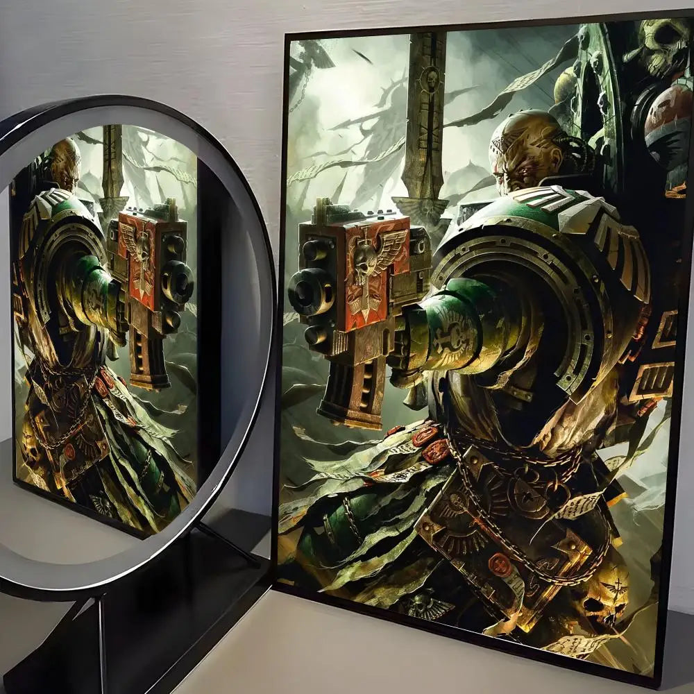 W-Warhammer Game 40K Poster Perfect Sticker Self Adhesive Art Designed for Home Dining Office Spaces