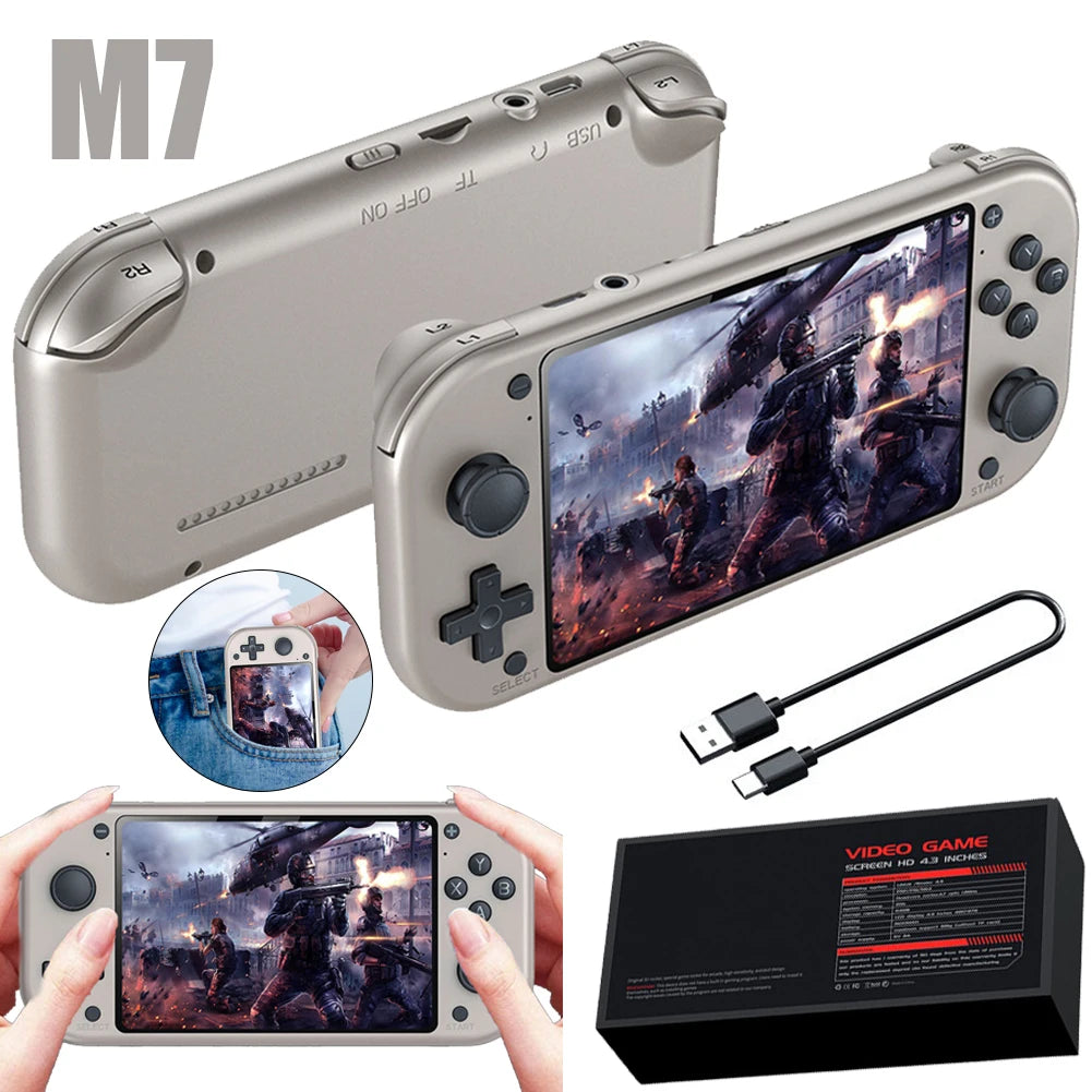 M17 Retro Game Handheld Game Console 4.3 Inch LCD Screen Emuelec Syste ...