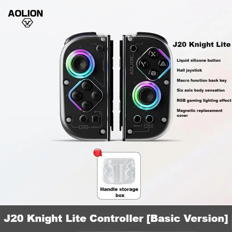 AOLION J20 Hall Joy-Con Gamepad für Nintendo Switch 2/Switch OLED/Switch NFC HD Shake Lite Controller mit Split-Funktion für links und rechts