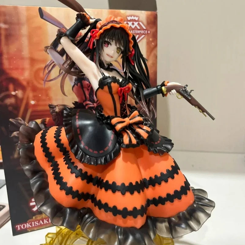 Original Genuine Taito Date A Live 21cm Tokisaki Kurumi Pvc Action Figure Collection Model Ornament Doll Trend Toys Gifts