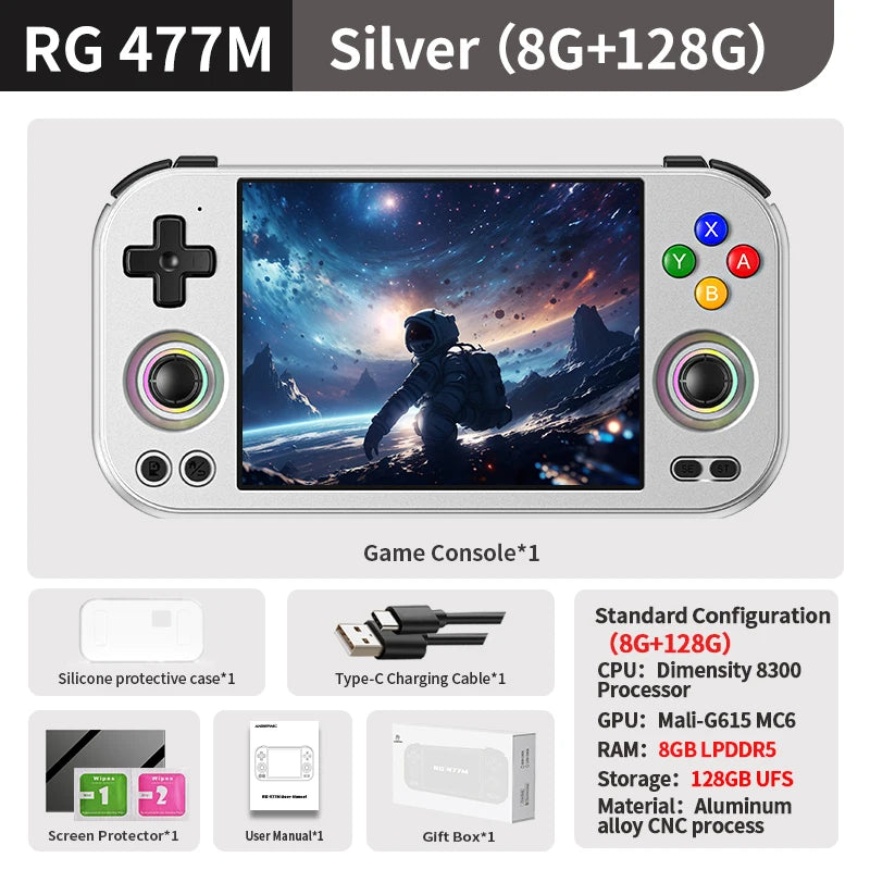 Anbernic RG 477M Handheld Games Console 4.7" LTPS In-Cell Touch Screen Aluminum Alloy Android 5300mAh Supports AI 1080p DP Out