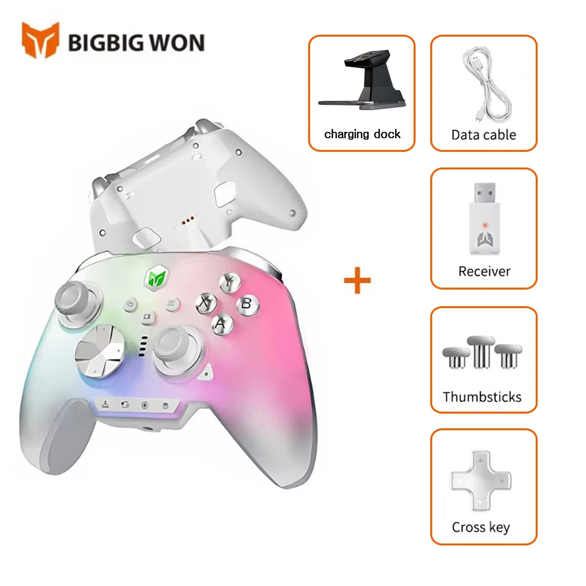 NEW BIGBIG WON Rainbow3 Wireless Game Controllers NearLink 2.4G Hall Joystick Micro Motion Button RGB Gamepad for PC/Switch/XBox