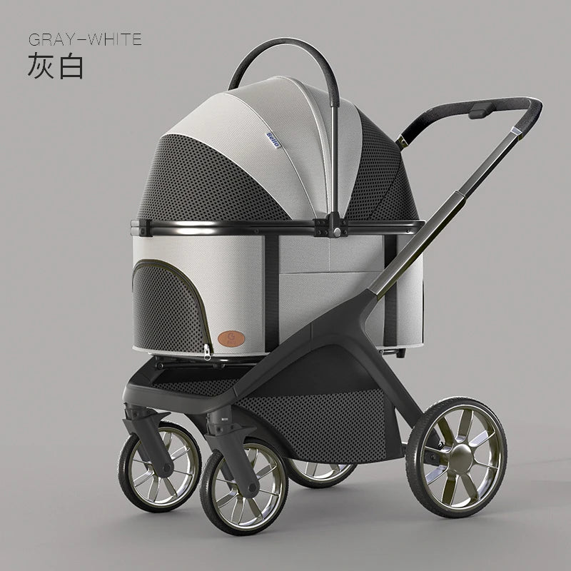 BELLO newest Pet Stroller Dog Cat Low Basket Parm aluminum alloy Cart Dog Lightweight Foldable Walking parm