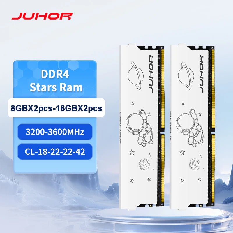 JUHOR Memoria Ram ddr4 16G  8G  Desktop Memory Udimm DDR4 3200 3600 New Dimm Rams