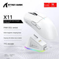 Безжична мишка Attack Shark X11, трирежимна връзка 2.4GHz/жична/Bluetooth PAW3311 22000DPI RGB магнитна докинг станция за зареждане