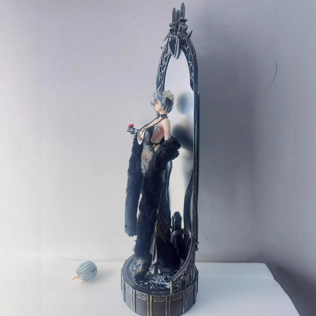 60cm NieR Automata 2B Night Banquet Dress Ver. Dual Head GK Figure Mirror Base Anime Girl Collectible Model Statue