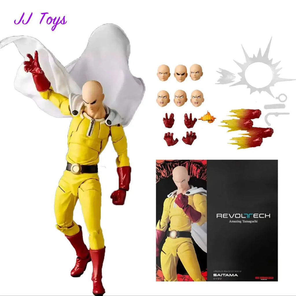 16cm One Punch Man Kaiyodo NR099 Anime Figures Saitama Deluxe Version Action Figure Statue Model Doll Collection Toys Gifts
