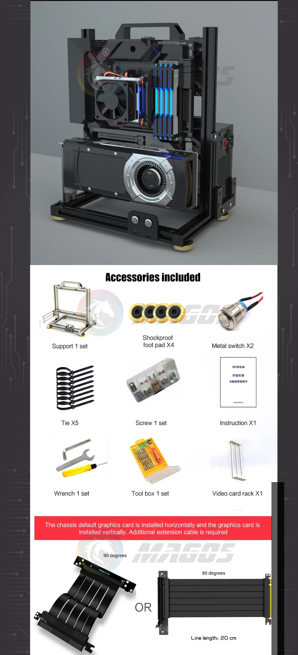 DIY Gamer Schrank MOD ITX MATX PC Fall Open Frame Aluminium Kreative ATX Turm Desktop Gaming Computer Chassis Rack