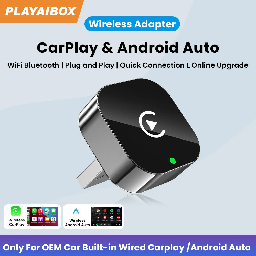 2в1 безжичен CarPlay адаптер Android Auto AI Smart Box интелигентна система за кола, подходяща за VW Toyota Nissan Honda Kia Opel MG