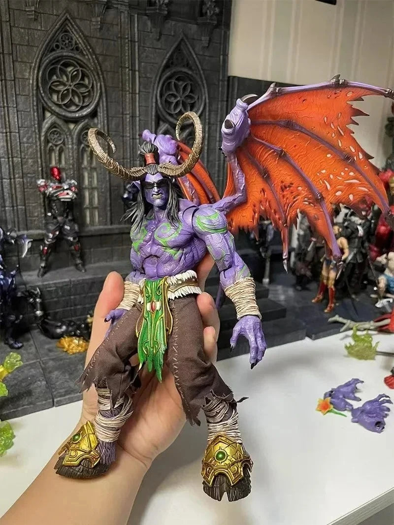 In Stock 25cm World of Warcraft 2nd Generation Demon Hunter Illidan Anime Action Figure Figure Model Collection Toy Gift