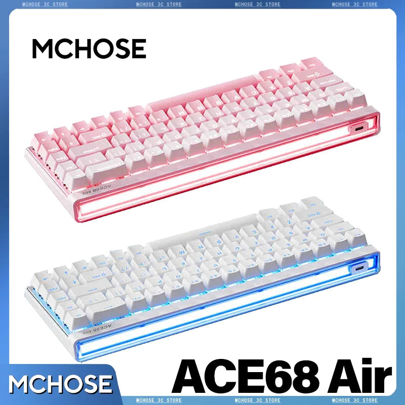 Mchose Ace68 Air Gaming Keyboard Hall Effect 0.005mm Rapid Trigger 8K Polling Rate Dynamic RGB Light Box Magnetic ACE68HE Air