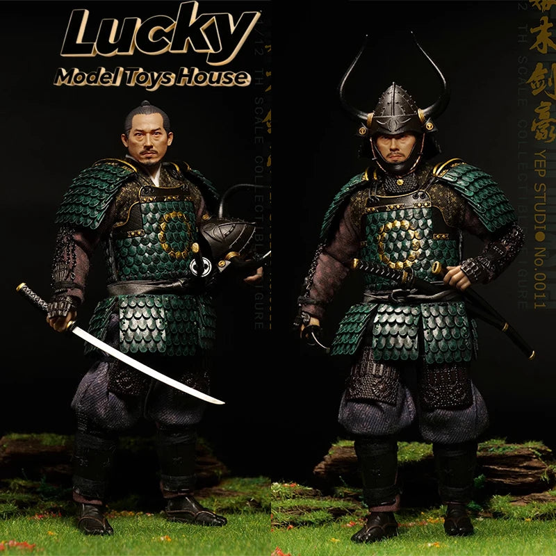 YepStudio New 1/12 The Last Swordmaster Action Figure Navy Green Armored Combat Warrior No.0011 6inch Samurai Soldier Model