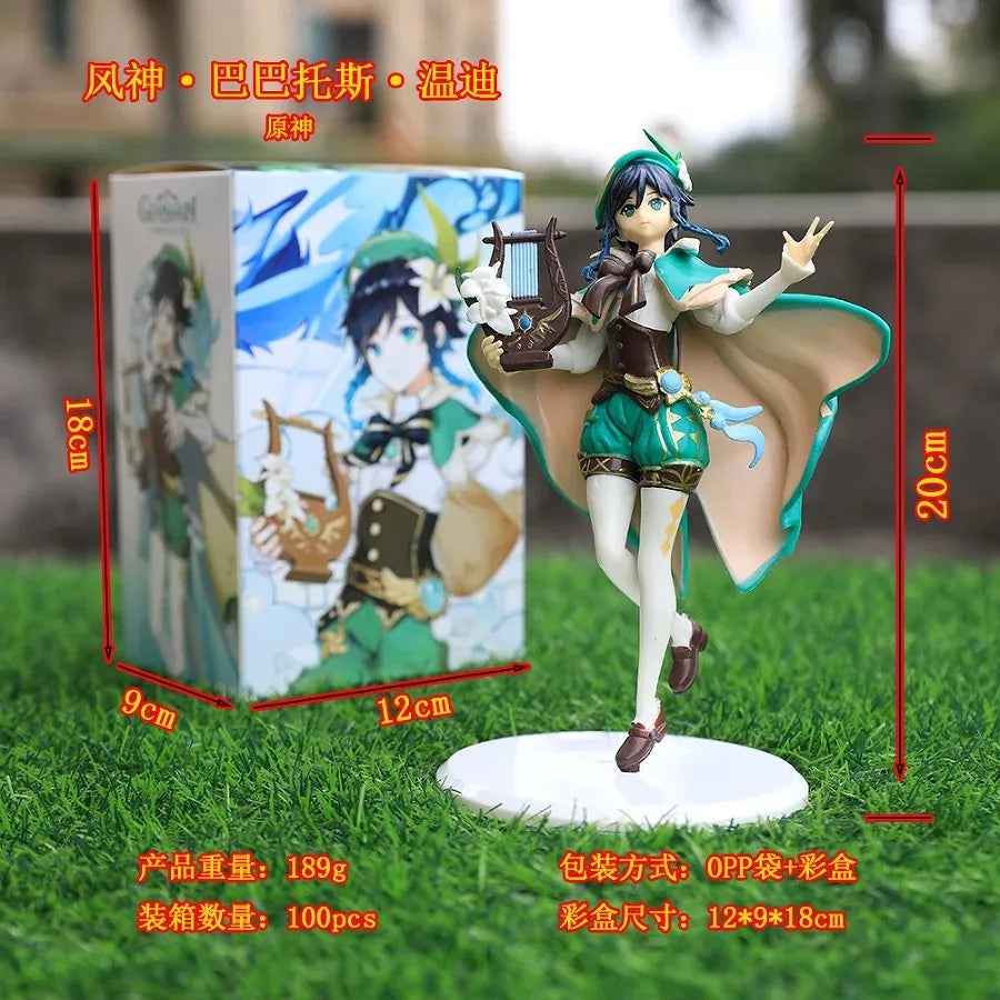 Anime Genshin Barbatos Figur Anemo Wind Statue Actionfiguren Genshin Impact Wendy Venti Figurensammlung PVC Modell Spielzeug Geschenk