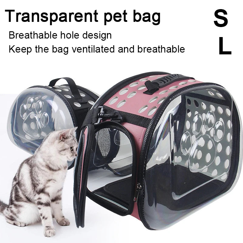 Cat Carrier Bag Outdoor Pet Shoulder bag Pet Dogs Cats Portable Breathable Collapsible Travel Cat Carrier Bag small dog