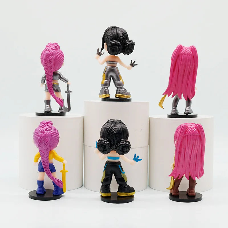 6pcs/Set Kpop Demon Hunters Figure Toy Cartoon Rumi/Mira/Zoey Action Figure PVC Desktop Decoration Model Doll Toy Fans Gift