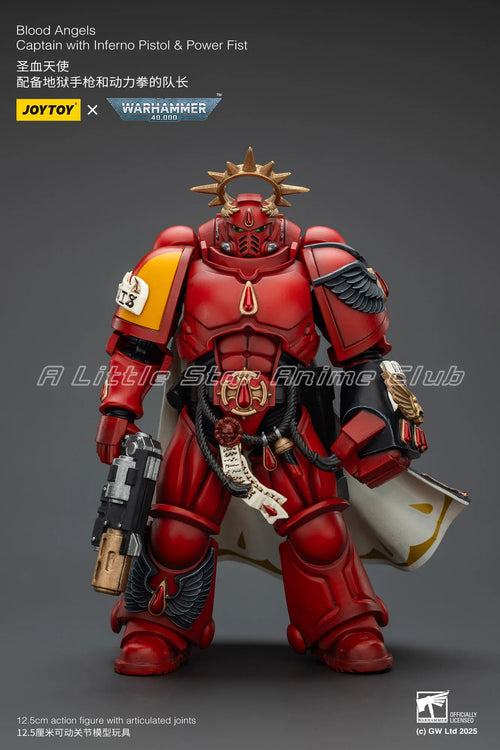 1/18 Action Figure JOYTOY Warhammer 40000 Blood Angels Captain with Inferno Pistol & Power Fist