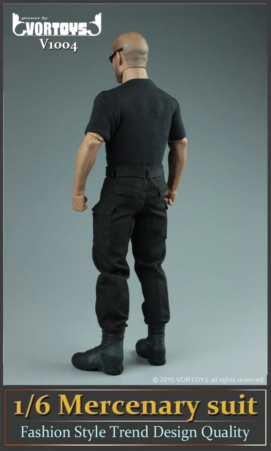 VORTOYS V1004 1/6 Scale Male Solider Mercenary Black Stealth Suit Clothes Model Accessories for 12 Inches Action Figures Bodies