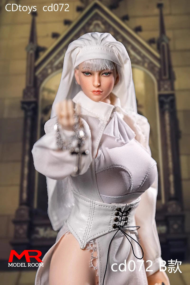 cdtoys cd072 1/6 Halloween Nun Cosplay Costume Clothes Model Fit 12'' Female Soldier Action Figure Body Dolls